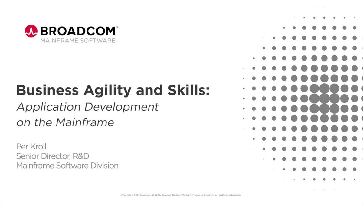 When it comes to application development on the mainframe, two topics often come up: Concerns around skills, and release cycle duration. Tune in with Per Kroll, Sr. Director R&amp;D, Mainframe Software Division for a deep-dive into both of these topics:  bit.ly/3wa2nJe
