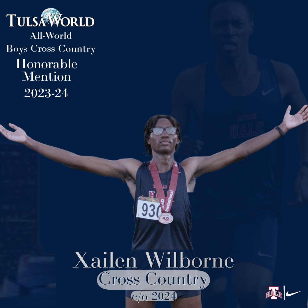 NathanHaleTrack's tweet photo. Congratulations to Senior, @Xailen17 on being named Tulsa World / All-World Boys Cross Country Honorable Mention for the Fall 2023 Cross Country Season! #GoRangers #CrossCountry #DevelopedHere #NikeRunning #HaleYeah #TulsaWorld #okpreps @twsportsextra @tulsaworld https://t.co/DIgHypW2Qz