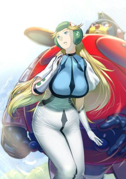 #ロボの前にキャラがいる絵 

在りモノでよろしければ～😅 