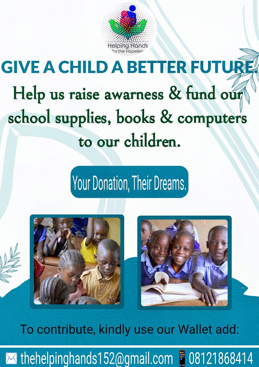 OrphanUnityAid's tweet photo. @wenwencoin Dear @wenwencoin Community. 

The Helping Hands foundation is reaching out to you for your generous assistance, partnership, and support in making a positive impact on the lives of orphans and the less privileged.

HqgCmYULPPy79yTcSNoaCicucp2tQ54oJEwF2eJ6XitV       #Sol #WEN  Add https://t.co/wiDZUVaYvo