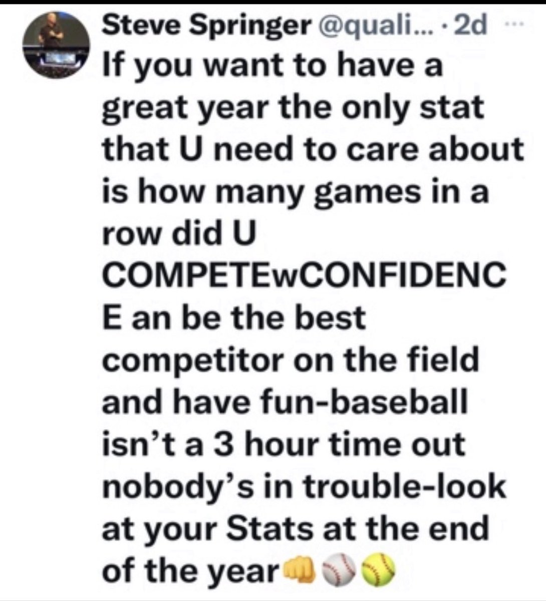 Here is my top 3 opening day reminders that if you follow, I promise U will have the best year of your life and if I were U and U don’t have it, I’d get my bundle-we give ourselves way too much credit to remember what we’re taught qualityatbats.com COMPETEwCONFIDENCE pls RT