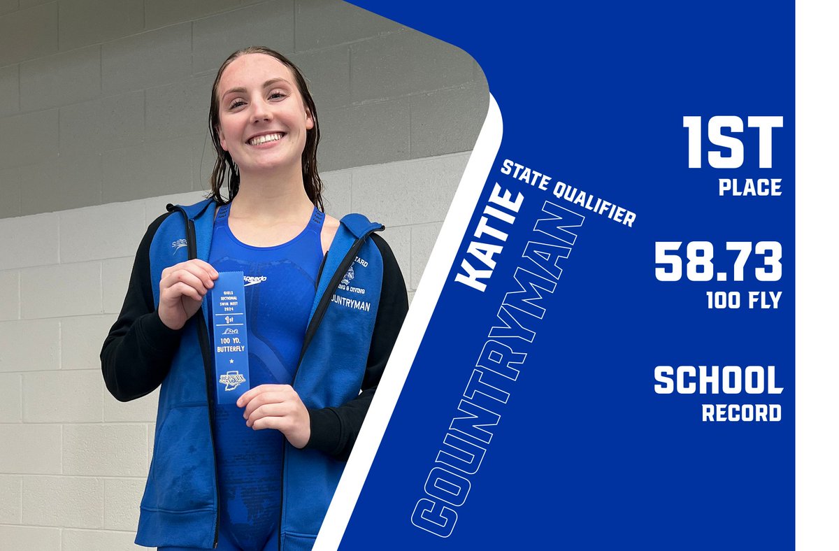 Katie  qualified for the state swim meet in the 100 fly 🏊‍♀️, the first girl from our team to make it in 19 years. Katie has worked tirelessly all season and her dedication paid off in a big way.  Now it's time for her to shine 🌟 on the big stage at State