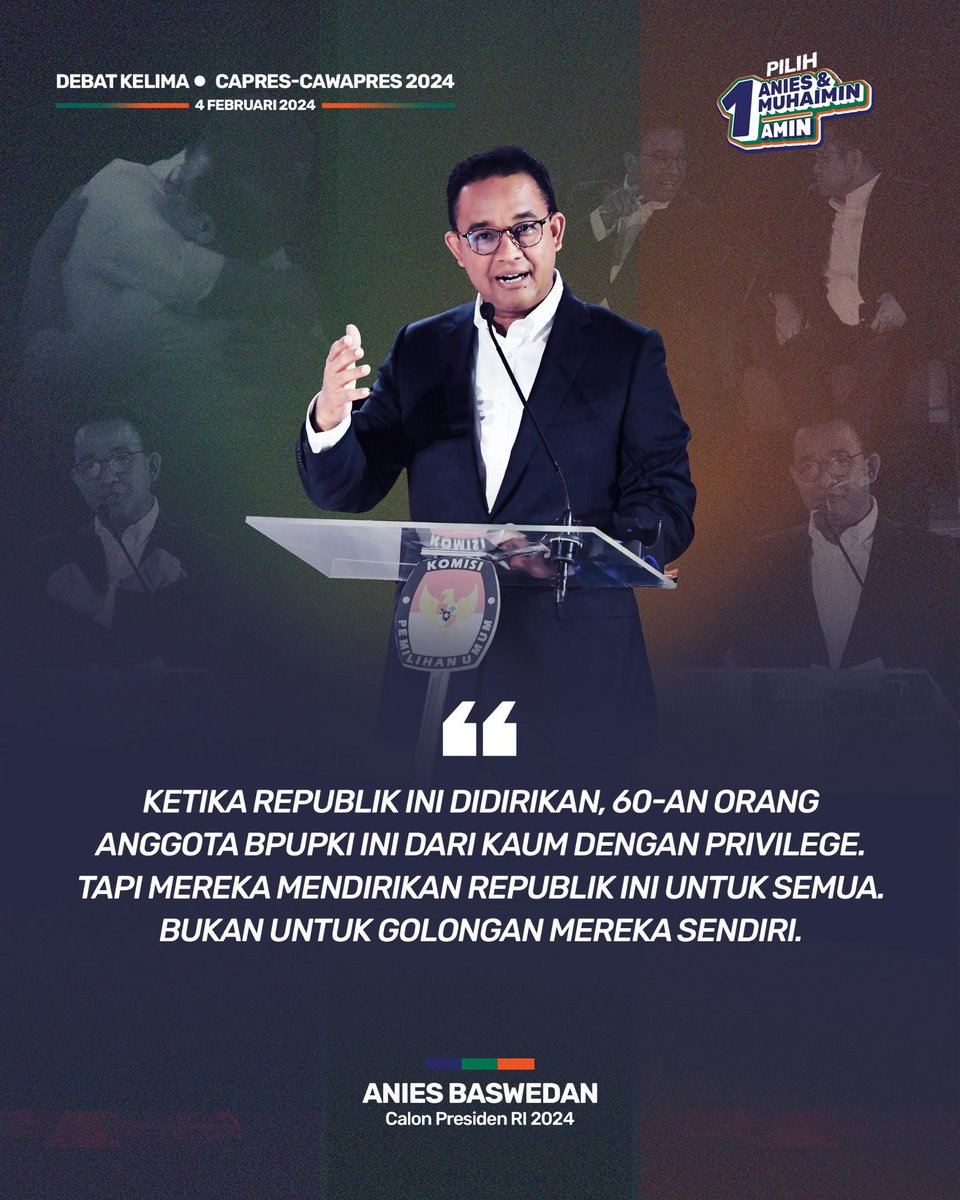 samsulcastro's tweet photo. Negeri ini dibangun untuk kepentingan seluruh warga negara, bukan atas dasar golongan apalagi hanya sekedar trah keluarga

@aniesbaswedan 
@cakimiNOW 

#PerubahanPastiMenang
#AMINAjaDulu https://t.co/W1ia18X377