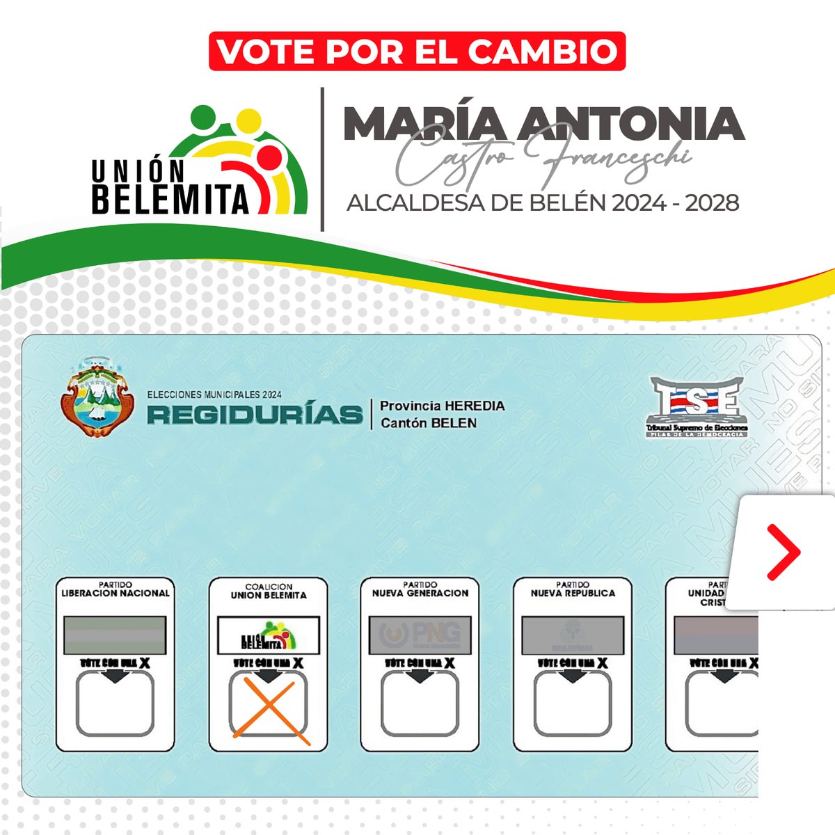 unionbelemita's tweet photo. ¡Las 35 Juntas Receptoras de Votos de nuestros 3 Centros de Votación están ABIERTAS!
Acérquense y elijamos el cambio que nuestro Belén necesita.
Votemos por María Antonia Castro y Unión Belemita 🟢🟡🔴 en las tres papeletas. Recuerden marcar la segunda casilla a la...
(1/2) https://t.co/GVIEf89djD