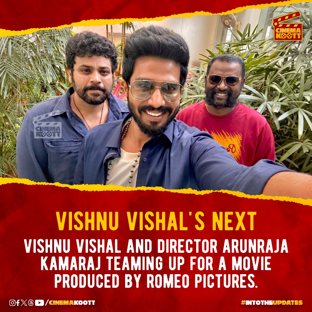 Vishnu Vishal's Next

#VishnuVishal #ArunrajaKamaraj #RomeoPictures 

_
_
#intotheupdates #cinemakoott