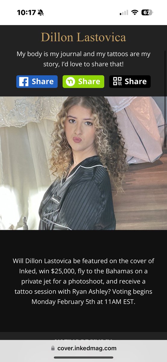 Voting starts Monday Feb 5th at 10AM CST if y’all could help out and do a free vote every 24hrs that would be great!!! Thanks in advance!

cover.inkedmag.com/2024/dillon-la…

#inked #inkedmag #love