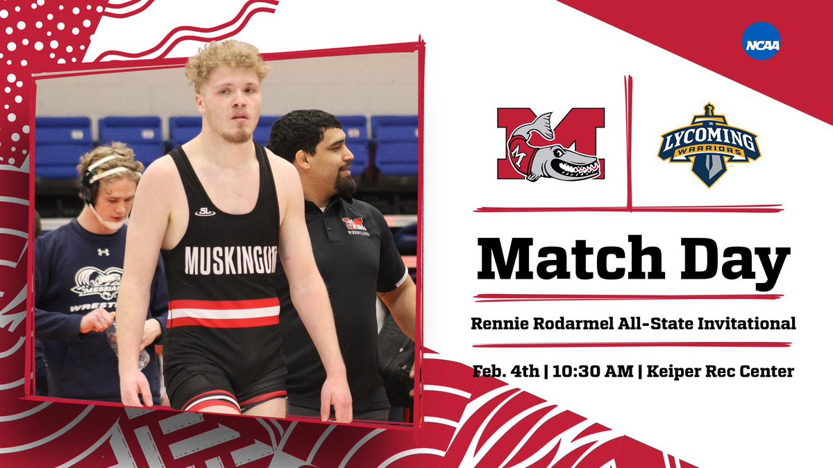 WrestlingMuskie's tweet photo. Today, we are at Lycoming College for the Ronnie Rodarmel All-State Invitational. The action begins at 10:30 am in the Keiper Rec Center.

#gomuskies https://t.co/QFwCj5KPP5