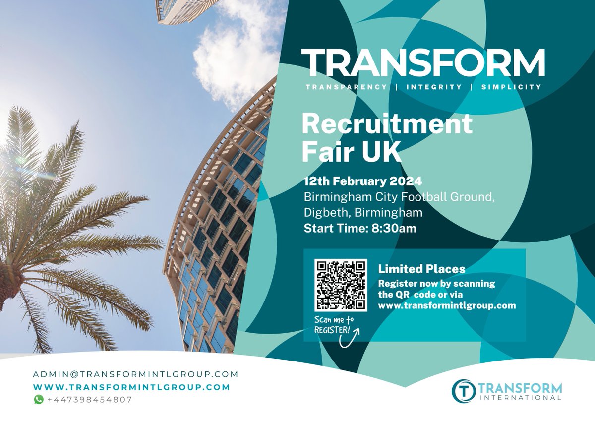 Get ready for an incredible opportunity at Transform's Recruitment fair!

Find out more here: transformintlgroup.com/recruitment-fa… 

#careers #teaching #teachingabroad #education #workabroad #teachers #Birmingham #teachabroad #teachingjobs #teachingcareers