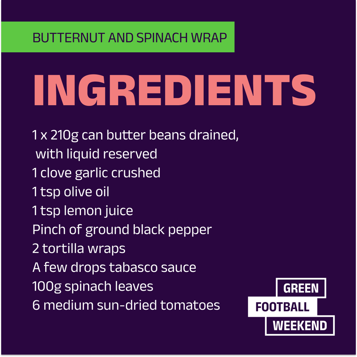 vegsoc's tweet photo. Sun-dried tomatoes 🍅are rich in the antioxidants we all need to stay healthy 💪.
So eating this veggie wrap is a nutritious no-brainer ' and could help the club win the Green Football Cup 🏆!
Get scoring ⚽️ at https://t.co/Vjii7a3qiX
#GreenFootballWeekend #TransferToVeg 🥦 https://t.co/dNJaeqdu2s
