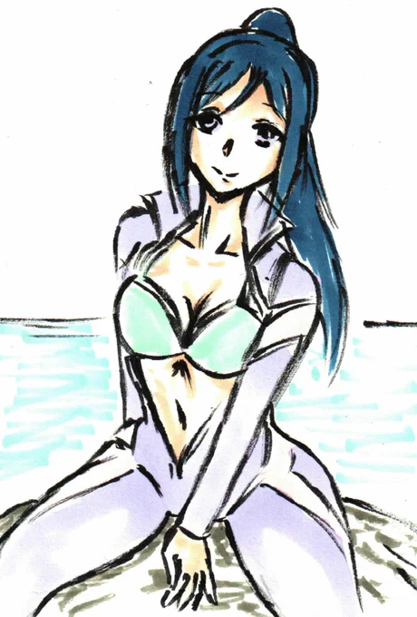 #1日1スクールアイドル(2/4)果南らくがき。来週末、マリンパーク入場したい・・・ 