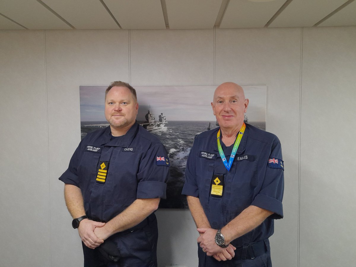 RFA Tidespring AFPS Also attending during this visit was COMRFA Commodore Dave Eagles. Seen here being welcomed on-board by the Captain of RFA Tidespring Captain Chris Ovens.