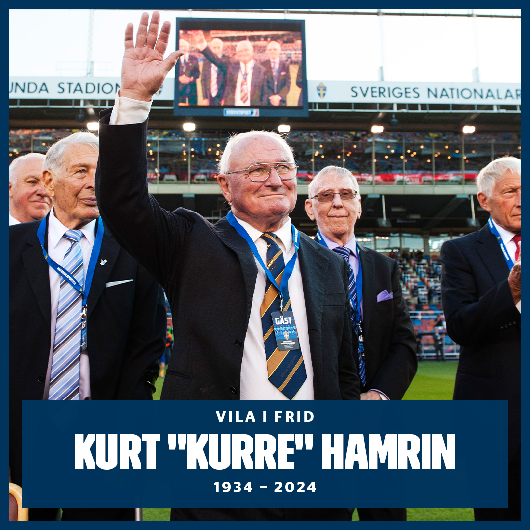 En av svensk fotbolls största ikoner har lämnat oss. Vila i frid Kurt "Kurre" Hamrin. 🕊️

"Kurre" Hamrin var en stor faktor till Sveriges VM-silver 1958. Han är en legend i både AIK och Fiorentina för sina insatser i klubbarna.

Våra tankar går till Kurts familj och vänner.
Tack