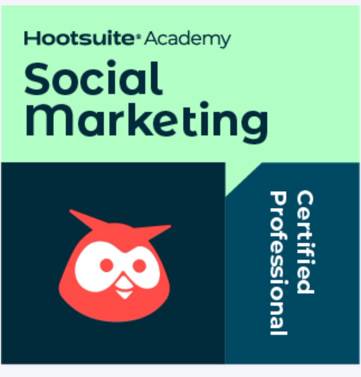 I’m officially certified by <a href="/hootsuite/">Hootsuite 🦉</a> for #SocialMediaMarketing!