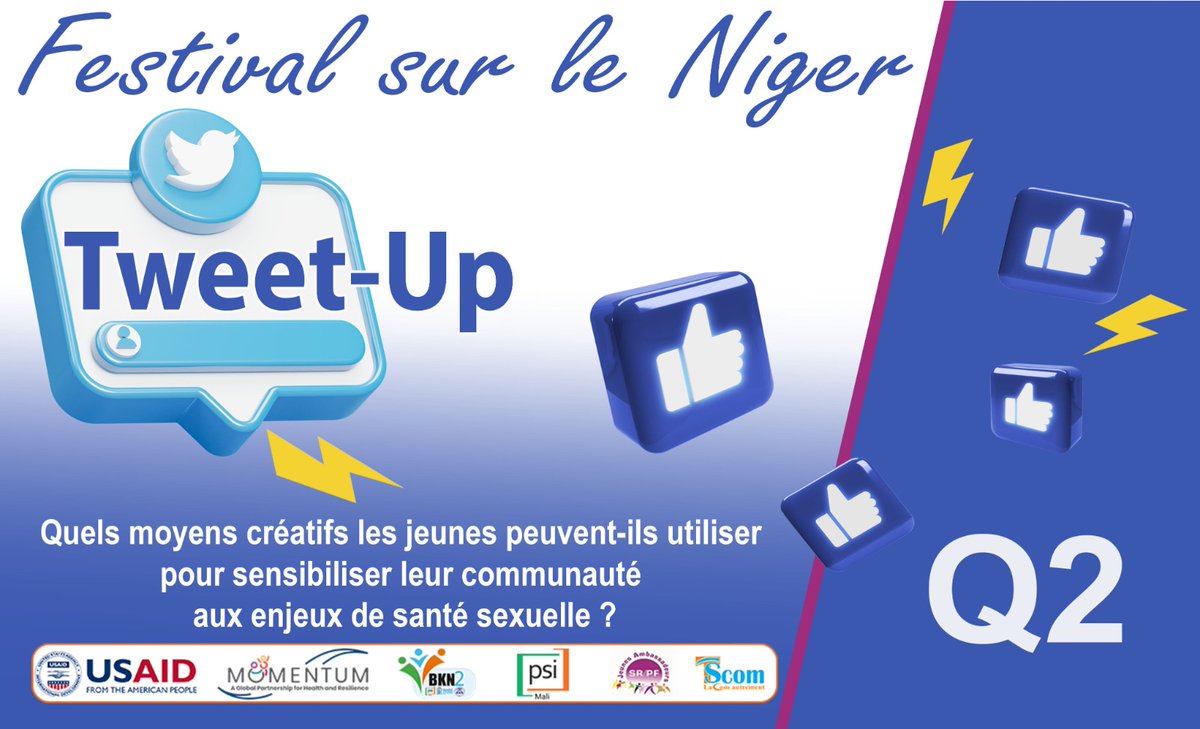 Q2: Quelles moyens créatifs les jeunes peuvent-ils utiliser pour sensibiliser leur communauté aux enjeux de santé sexuelle ?

#USAID
#FSN24
#PSIMALI
#MOMENTUM 
#BKN2