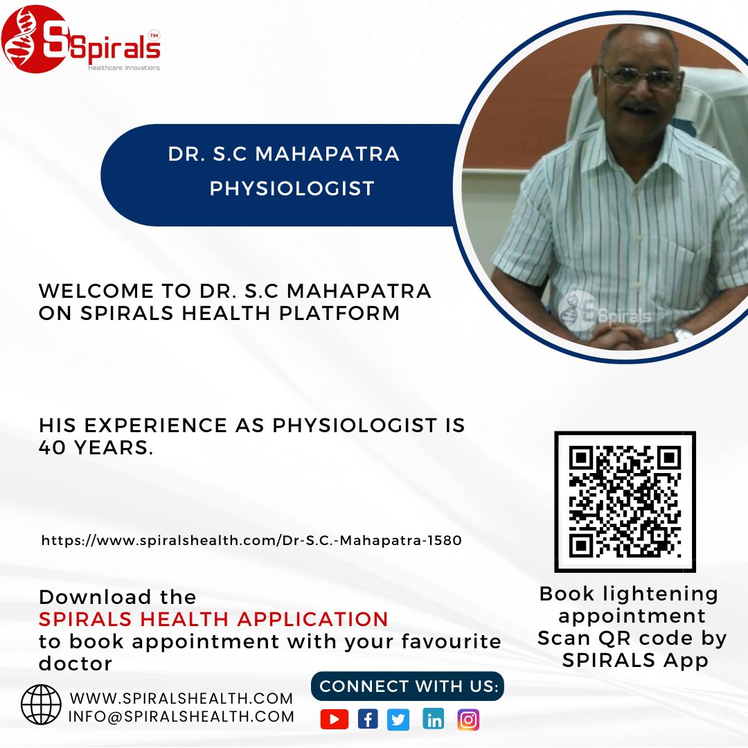 Spiralshealth's tweet image. We are pleased to onboard Dr. S. C. Mahapatra on Spiralshealth platform. He is a veteran physiologist.
To book an appointment with him, visit : spiralshealth.com/Dr-S.C.-Mahapa…

#physiologist #spiralshealth #doctornearme #delhidoctors