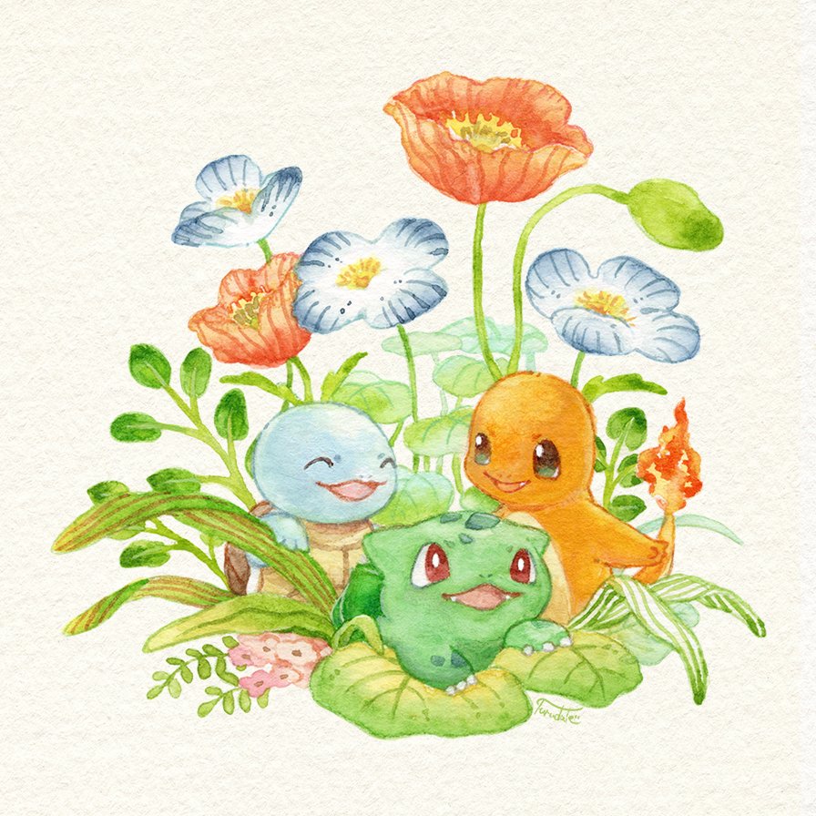 リクエスト頂いたポケモンイラスト ゼニガメ フシギダネ ヒトカゲ🌼