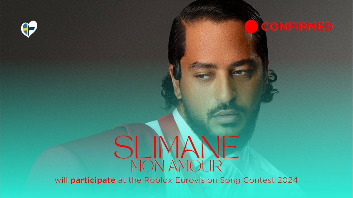 SongRoblox69383's tweet photo. Slimane will represent France at the Roblox Eurovision Song Contest 2024! Watch the performance at https://t.co/iRYOlLlr9b

#RobloxEurovisionSongContest https://t.co/7QhJ8UwVxi