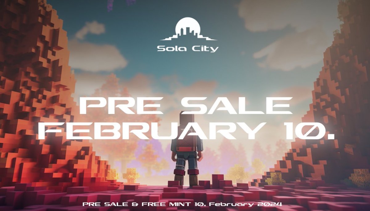 🚀 Sola City Airdrop &amp; OG WL Spot Giveaway!
PRE SALE February 10th 🔥

最近很火熱的 <a href="/solana/">Solana</a> 土地
幫大家爭取到6個獎項
3 WL spots           (看手速)
2 OG WL spots   (優先搶)
1 Airdrops Land  (躺著拿)

1️⃣關注 <a href="/sola_city/">Sola City</a> <a href="/GigQp/">CryptoDooog 瘋狗堯</a> 
2⃣加入 discord.gg/solacity
3⃣隨意留言