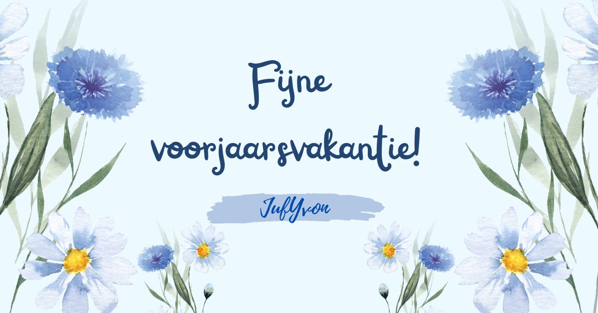 Voor alle collega's in het noorden en midden een hele fijne voorjaarsvakantie!