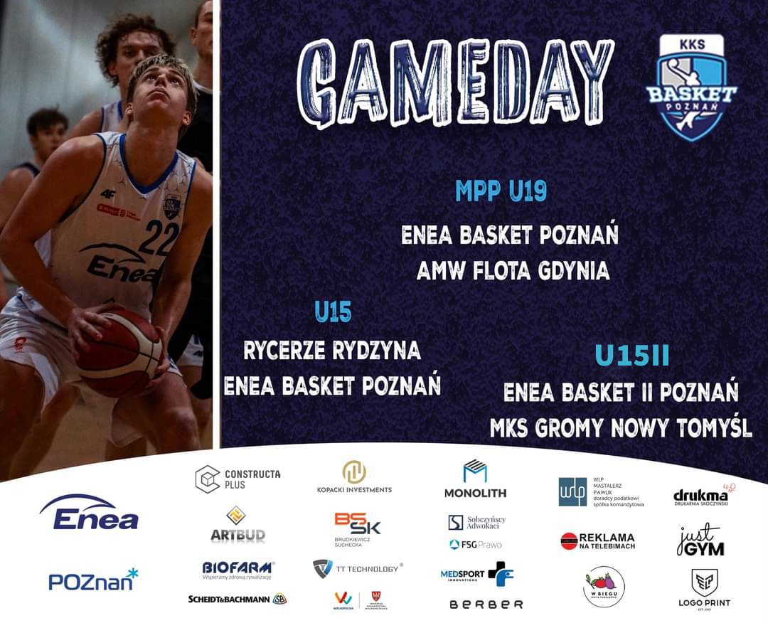 basketpoznan's tweet photo. 𝐆𝐀𝐌𝐄𝐃𝐀𝐘❗️
Półfinał MPP #U19
🏀 Enea Basket Poznań vs AMW Flota Gdynia
📆 04.02.2024
⏱ 12.30
🏟 Hala ACS AMW, ul. Śmidowicza 69, Gdynia
#enea #miastoPoznan #artbud #constructaPlus #biofarm
#poznanwspiera #basket #kks #mpp #u19 #pzkosz #u15 #wzkosz https://t.co/M4ZsMyDze6
