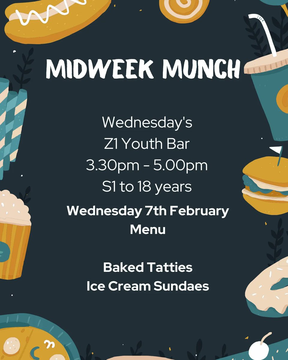 girvanyouthtrst's tweet photo. We had Spag Bol & Apple Strudels for our first #MidWeekMunch of 2024 ๐๐
On Wednesday we're having Baked Tatties (with a choice of fillings) & Ice Cream Sundaes ๐ฅ๐จ
MidWeek Munch runs every Wednesday in Z1 Youth Bar from 3.30pm-5.00pm for anyone S1 to 18 years ๐ #TeamGYT https://t.co/uXmwpjNsE0