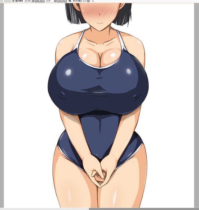 良く考えたらスク水の着色ってした記憶が無かったので仕上げ近くまで塗ってみたんご〆(‾・ω・‾)b 