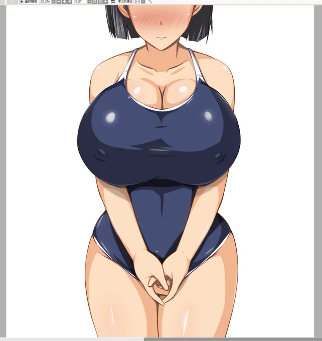 良く考えたらスク水の着色ってした記憶が無かったので仕上げ近くまで塗ってみたんご〆(‾・ω・‾)b 
