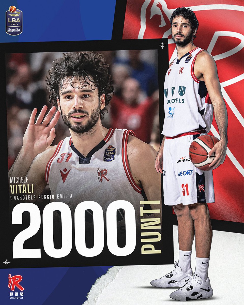 Con i 6 punti messi a segno nella gara di ieri contro Venezia Michele Vitali tocca quota 2000 punti in Serie A 🏀
Un bel traguardo per il capitano della <a href="/PallacReggiana/">Pall. Reggiana</a> 🔝

#TuttoUnAltroSport