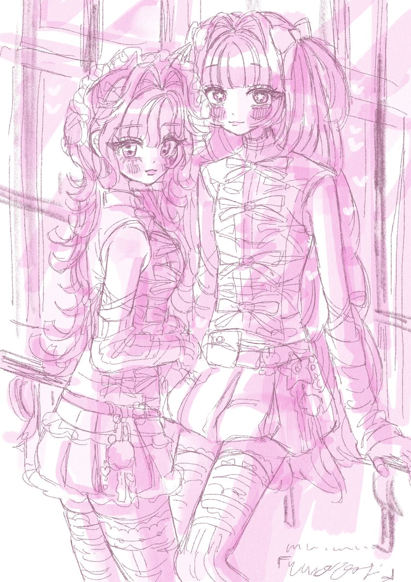 上手く描けた落書きとラフ😆 