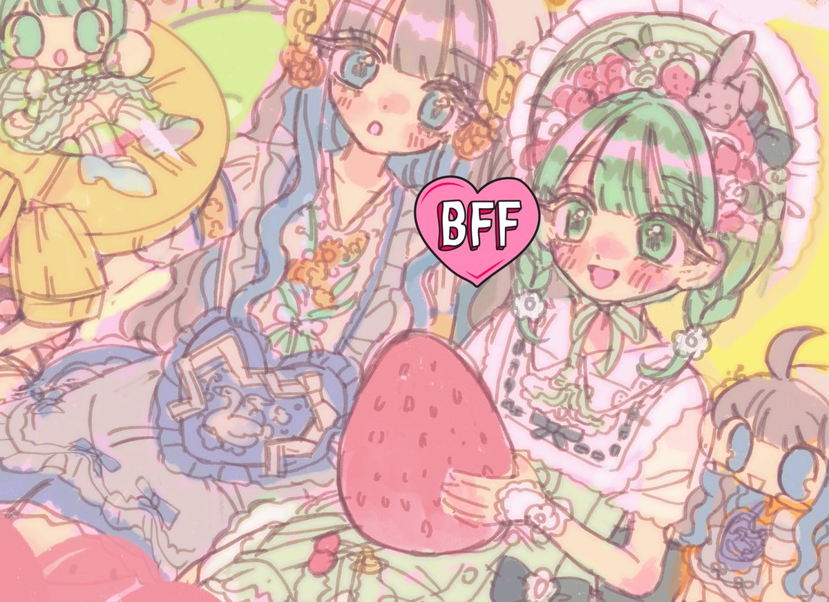 上手く描けた落書きとラフ😆 