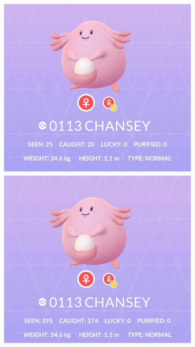 nikig_101's tweet photo. Successful #Chansey #PokemonGOCommunityDay 
1 #Hundo Chansey and 16 #Shinies from 354 catches
1 Hundo #Happiny from 23 eggs hatched
Hoping that I hatch a shiny happiny from rest of the 2km eggs I got today in the next few weeks haha 🤣
#PokemonGo https://t.co/Q8Ez34GEjp