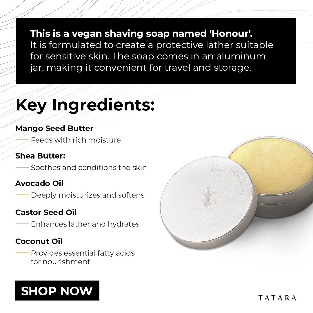 A handcrafted vegan shaving soap that combines the elegance of floral and woody scents. Its rich, protective lather is perfect for nourishing and soothing sensitive skin, while the sustainable, aluminum packaging makes it a travel-friendly essential.

#ShavingSoap