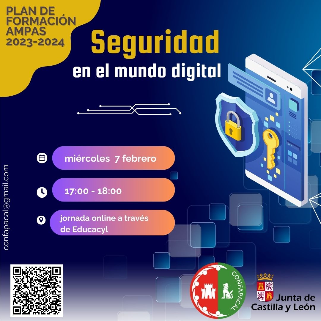 🔊 𝓟𝓵𝓪𝓷 𝓭𝓮 𝓯𝓸𝓻𝓶𝓪𝓬𝓲ó𝓷 𝓪 AMPAS:

📌 𝐦𝐢é𝐫𝐜𝐨𝐥𝐞𝐬 𝟕 𝐝𝐞 𝐟𝐞𝐛𝐫𝐞𝐫𝐨 𝐝𝐞 𝟏𝟕:𝟎𝟎 𝐚 𝟏𝟖:𝟎𝟎 𝐡𝐨𝐫𝐚𝐬.
💻"𝑺𝒆𝒈𝒖𝒓𝒊𝒅𝒂𝒅 𝒆𝒏 𝒆𝒍 𝒎𝒖𝒏𝒅𝒐 𝒅𝒊𝒈𝒊𝒕𝒂𝒍"

📲 Enlace a la sesión:
 educa.jcyl.es/es/temas/parti…