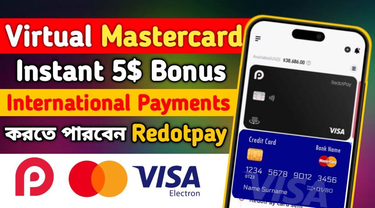 TakaincomeYT's tweet image. How to get #virtualMastercard | #Reddotpay virtual card | Redotpay promo code | #mastercard  bangladesh

🎥Video Guide
youtu.be/renLY87vnhE