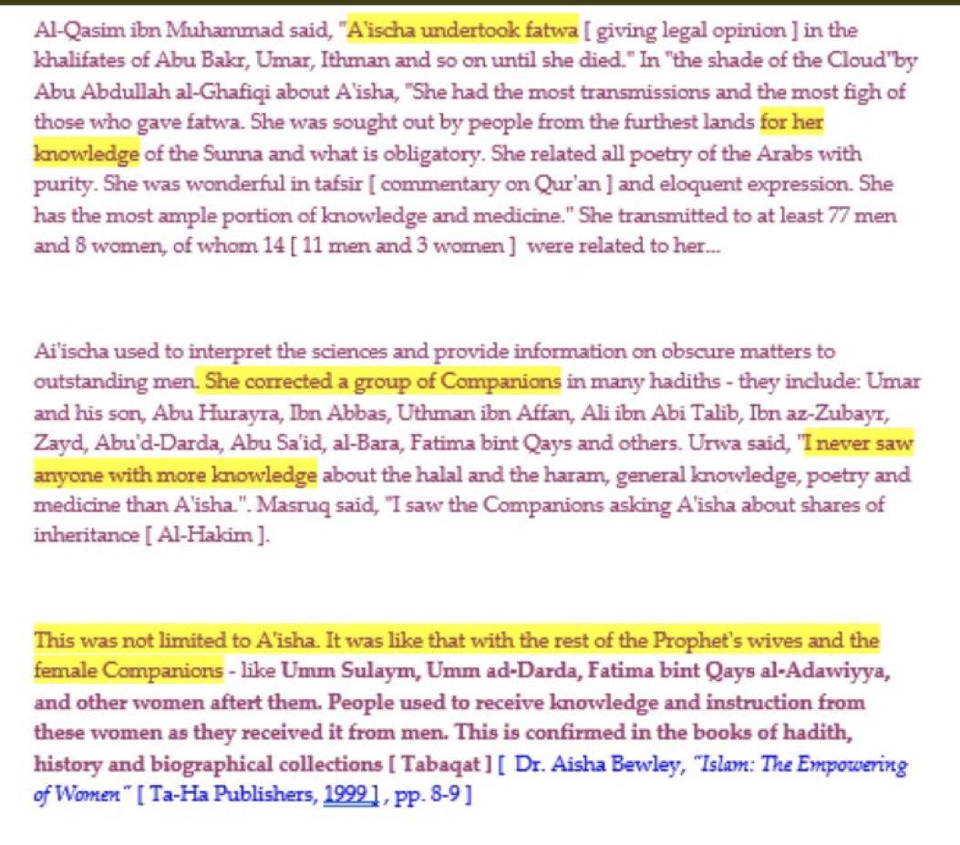burhan_saeed10's tweet photo. Ayesha ( May Allah be pleased with her) she directly narrated 2200 to 2600 hadiths of our Holy Prophet. After he passed away all through her life she preached Islam. The characteristics of intelligence and smartness in ‘Ayesha even as a small child was astounding. https://t.co/DiAqSlishI