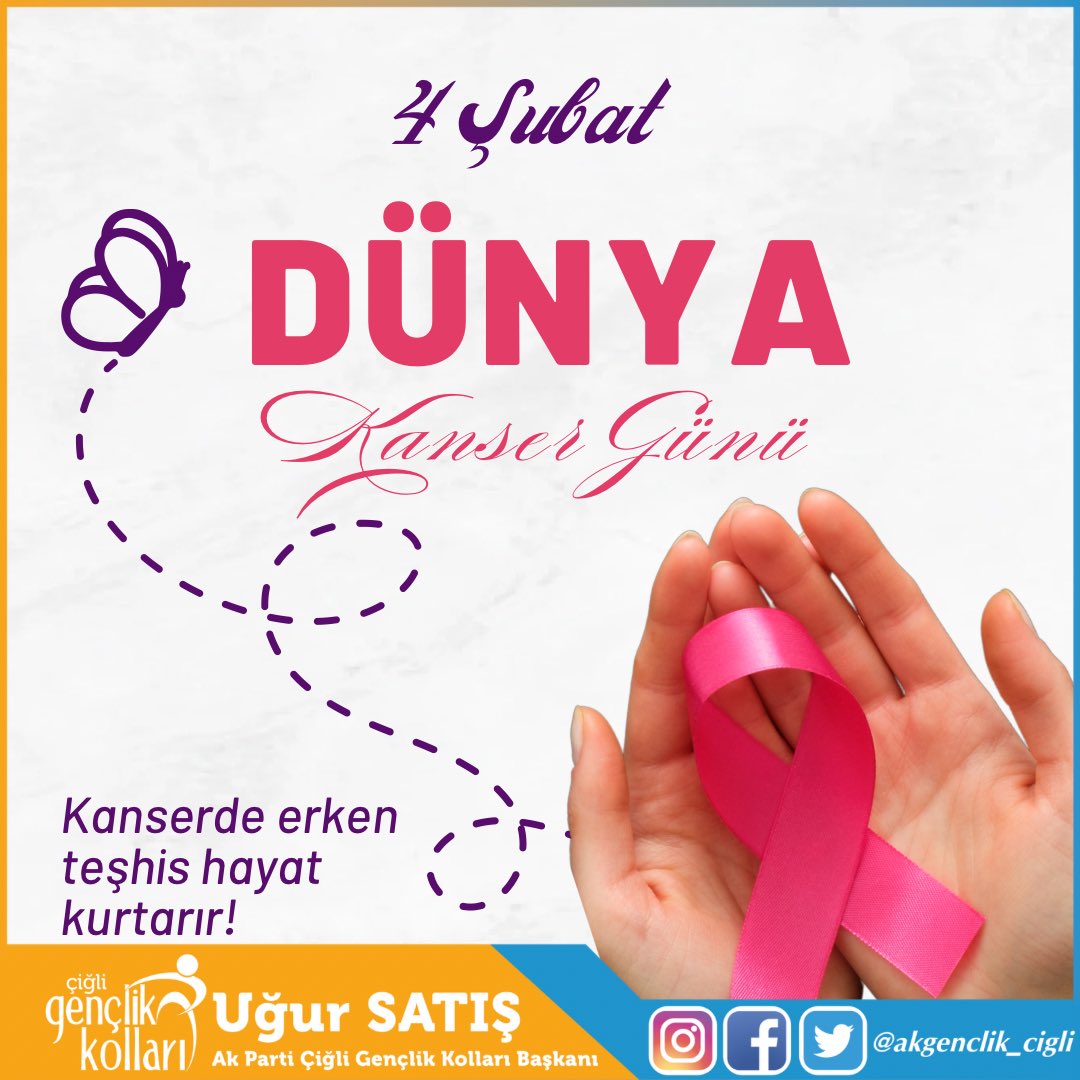 akgenclik_cigli's tweet photo. 4 Şubat Dünya Kanser Günü’nün farkındalık yaratmasını diliyor; erken teşhisin önemini bir kez daha hatırlatarak tüm kanser savaşçılarımıza acil şifalar diliyoruz. https://t.co/958s0MFQwM