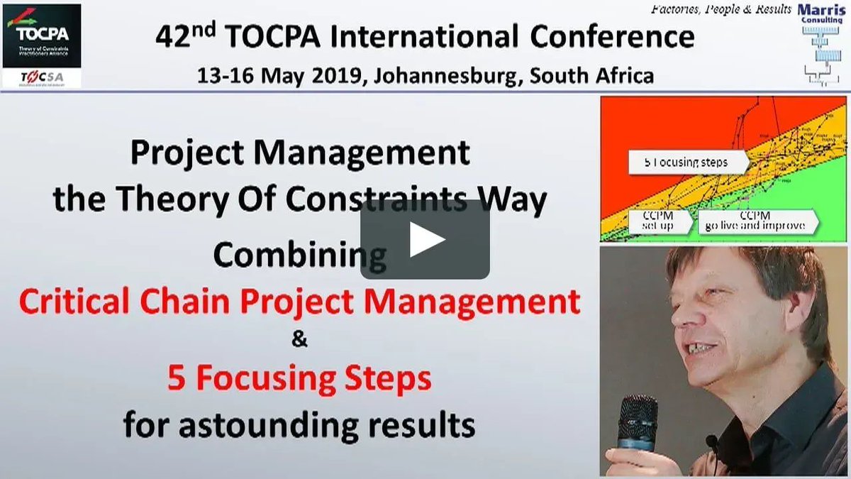 PMarris's tweet photo. Combining Critical Chain Project Management and the "5 Focusing Steps" of the Theory Of Constraints - Conference extract. Presentation by @PMarris
https://t.co/fjDfCtPZGC
#CriticalChain #ProjectManagement #5FocusingSteps #TheoryOfConstraints #Goldratt #TOCPA https://t.co/ND5TjmFCpK