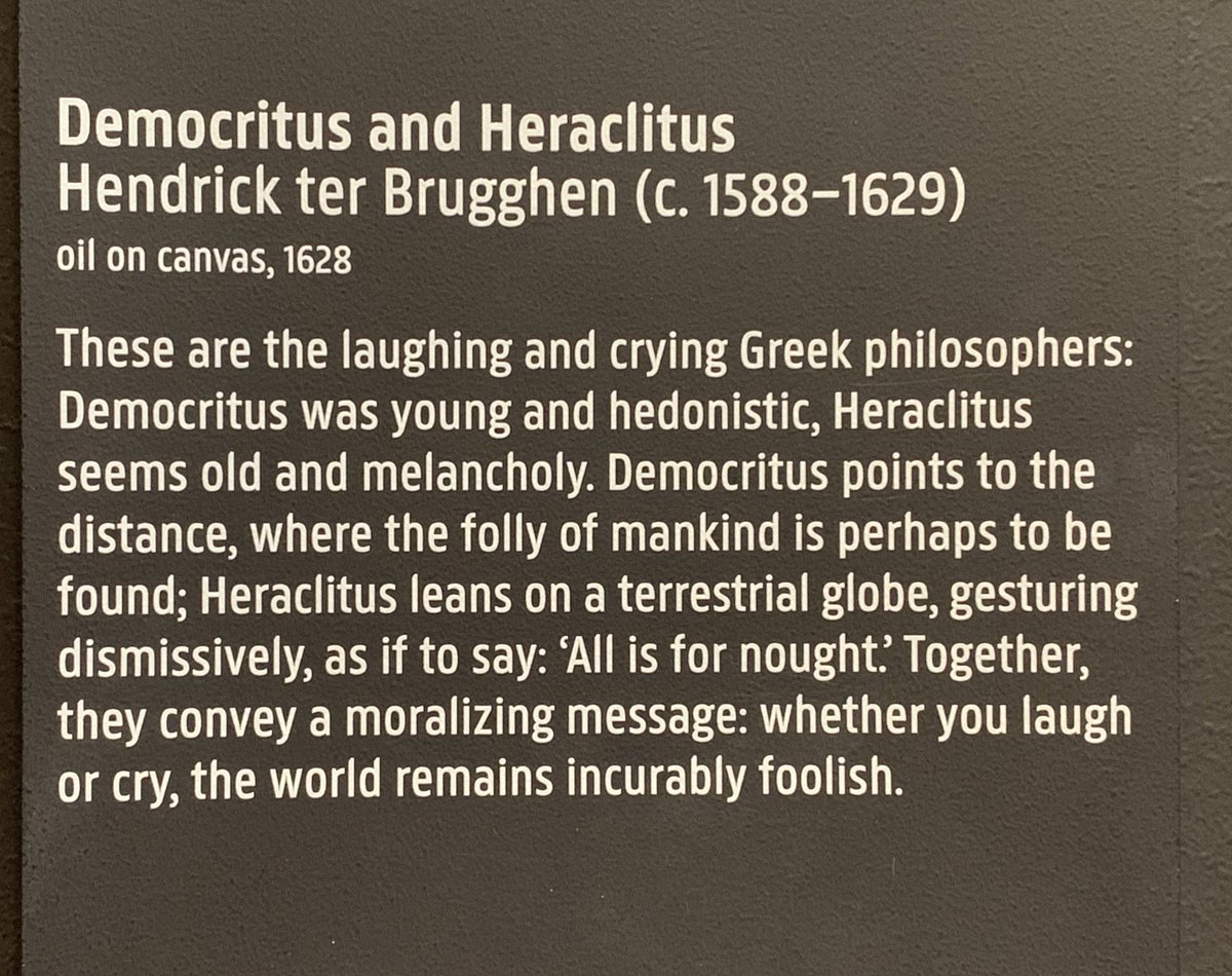 Sadly I’m more team Heraclitus than Democritus. Philosophising at @rijksmuseum #Amsterdam