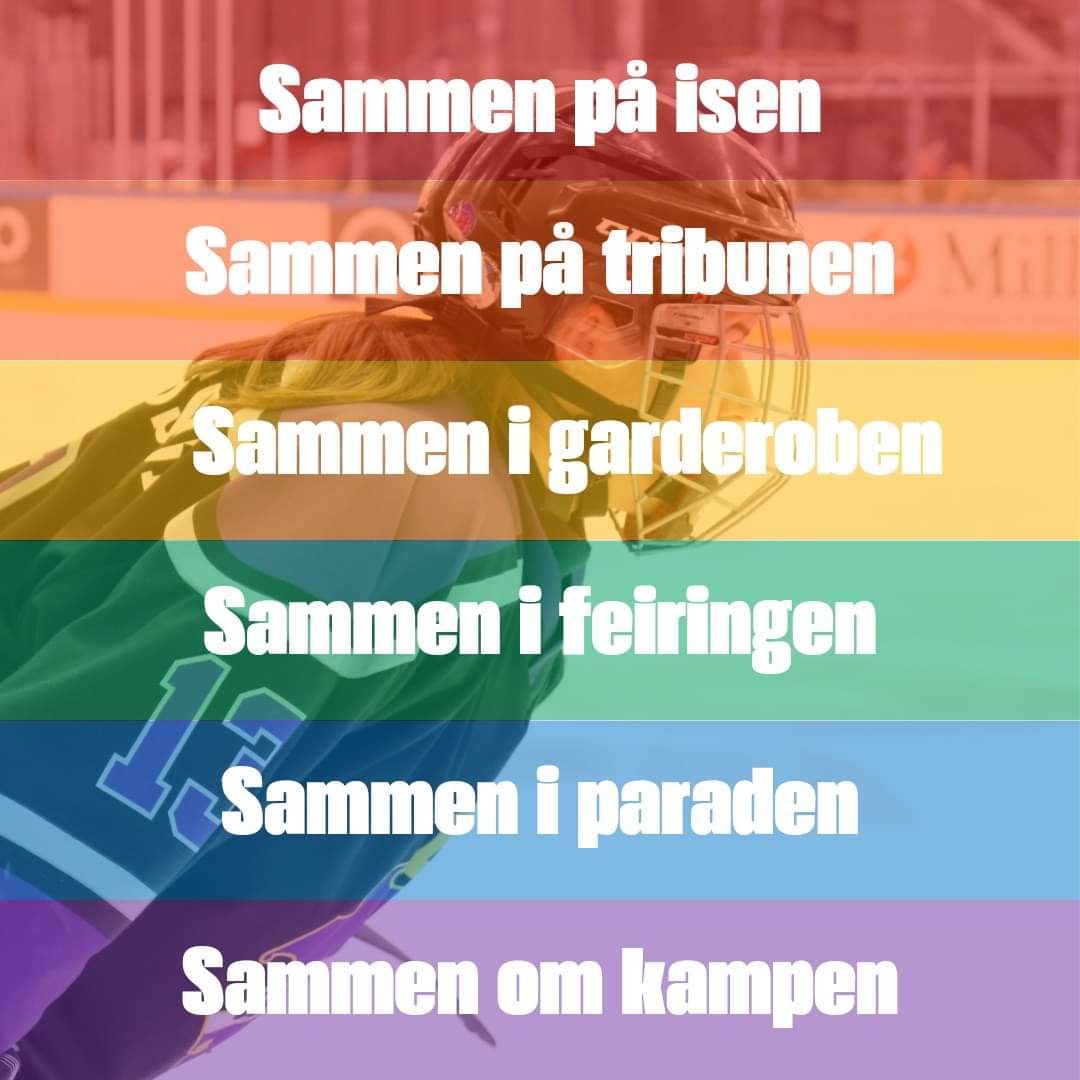 GrunerKvinner's tweet photo. Denne uken har norsk Ishockey, representert ved EHL og Bambusa-ligaen, gått foran  i kampen for at alle skal få være den de er, uansett legning! 
Grüner Damer støtter opp om kampen, og velger å markere dette i vår bortekamp mot Kongsvinger i dag! 💜🖤🏳️‍🌈💪🏳️‍🌈💪 https://t.co/dXqNVDvZ0O