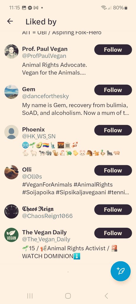 A list of vegans who liked George Not THE George Martin's deeply racist and far right video pretending to expose antisemitism.

Veganism is not compatible with racism. Vegans have no excuse for enabling dangerous grifters such as Martin.

#vegan
#PsychosisOfWhiteness
