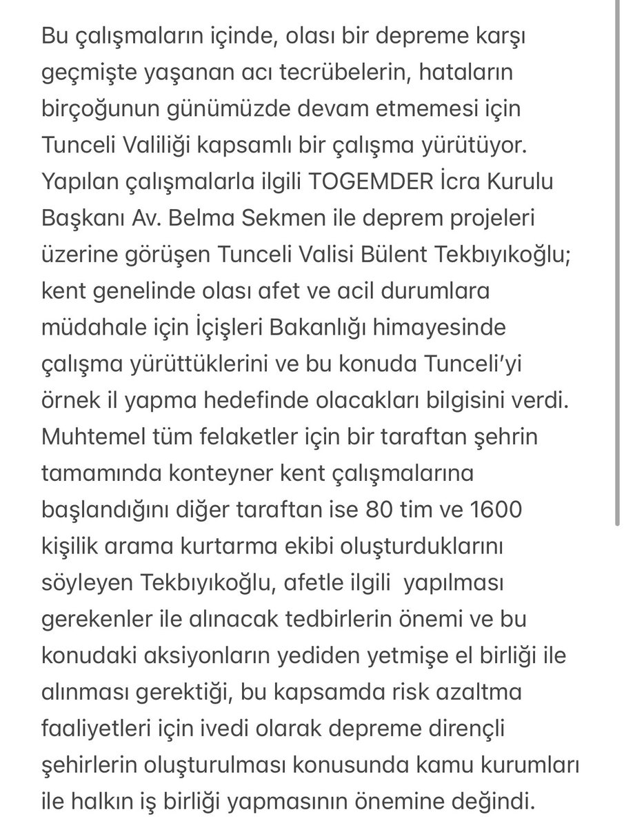 togemder's tweet photo. Yaşanan afetler sonrası yürütülen tüm faaliyetler ülkemizin güzide kurumlarının ve bu kurumlarda görev alan çalışanların üstün çabaları ile mümkün olmaktadır. Yapılan tüm bu kutsal çalışmalarda emeği geçenlere teşekkür ederiz.
@EmineErdogan 🇹🇷 @Belmasekmen_ 
@TunceliValiligi 🇹🇷 https://t.co/gKhy4jYHV7