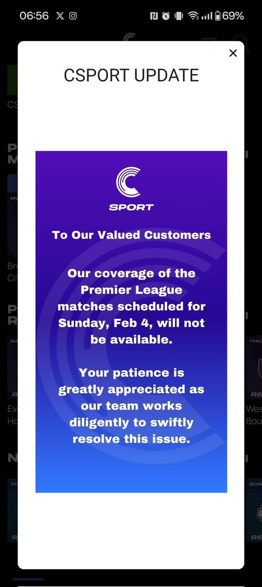 <a href="/CSportMedia/">Csport.tv</a> is an absolute joke at this point. It's always something. Way too many outages. Your app is trash. Your customer service is crap. FFS. Return the viewership rights to Flow/Digicel, and just fuck right off. Two days now without EPL games. Unacceptable 😡