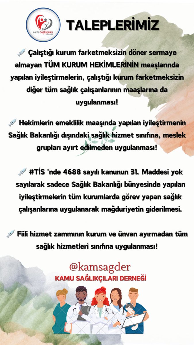 songulaknci's tweet photo. @SSMahmutFaruk Kurumsal ve unvansal iyileştirmelerden kaynaklı biz kamu sağlıkçılarının yaşadığı mağduriyeti de gündeminize almanızı, bizlerin hakkını da savunmanızı bekliyoruz. Her kurumda sağlıkçı var ve sağlık hizmeti vermektedir. @kamsagder https://t.co/uHadViEYyf