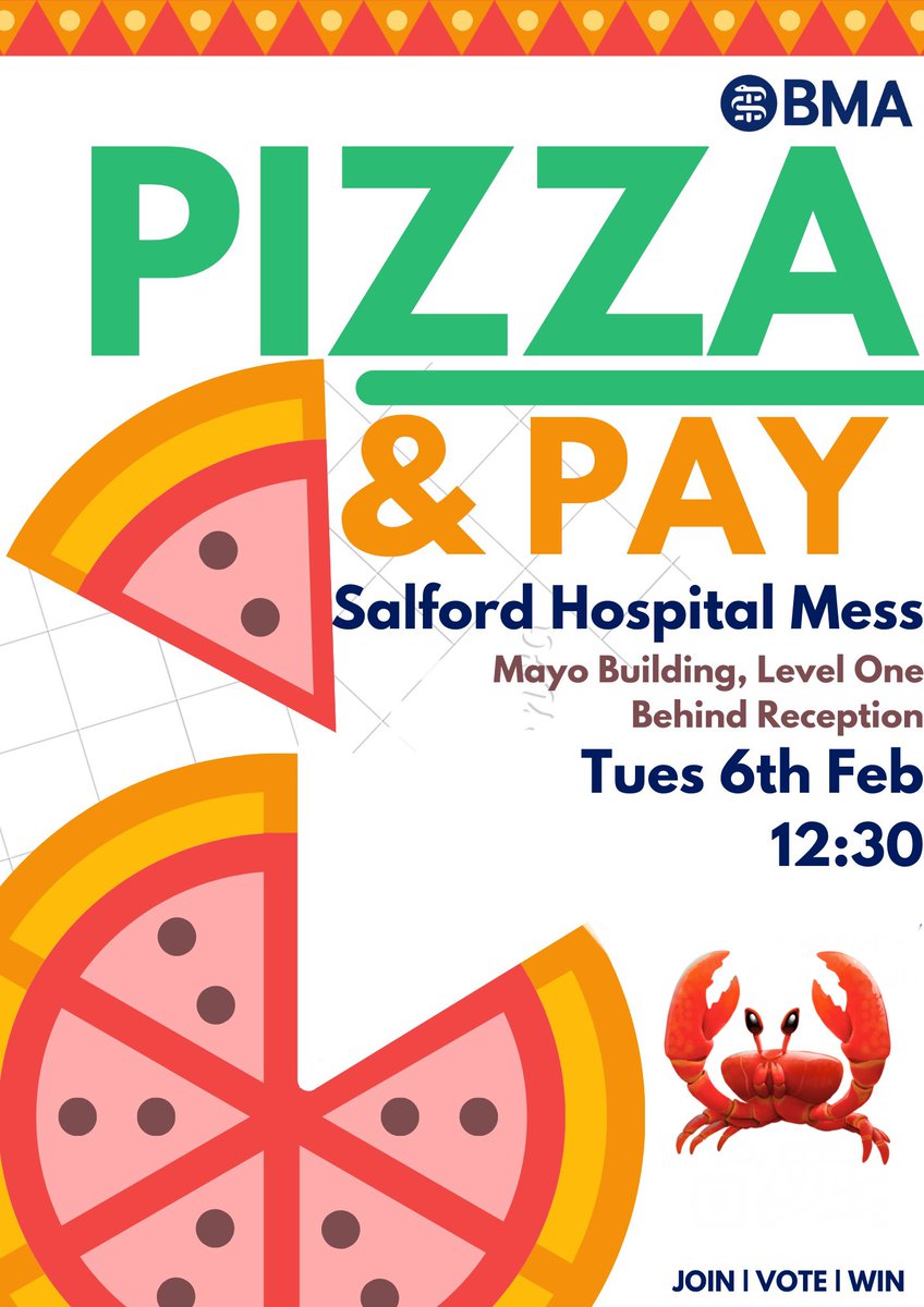 At Salford?

Come join us on Tues to hear updates on &amp; ask questions about the pay campaign, strikes, or anything BMA.

Re-ballot opens this week so check these are up to date:

-🏠 home address
-🩺 workplace details

Even if unchanged, details may expire

myaccount.bma.org.uk