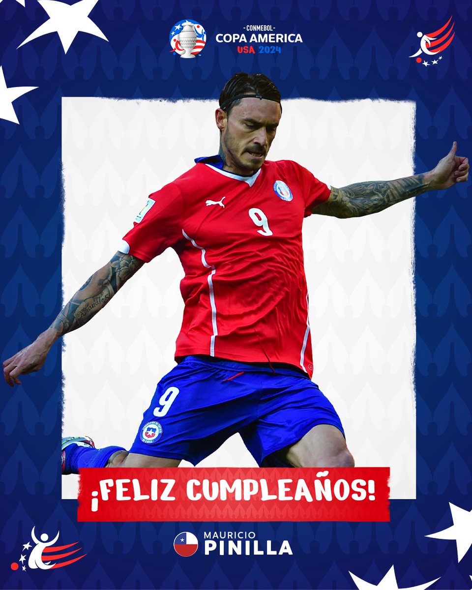 ¡Feliz cumpleaños, <a href="/pinigol51/">Mauricio Pinilla 🇨🇱</a> ! 🇨🇱

Dos CONMEBOL CopaAmérica™️ jugadas, dos títulos logrados.

#VibraElContinente