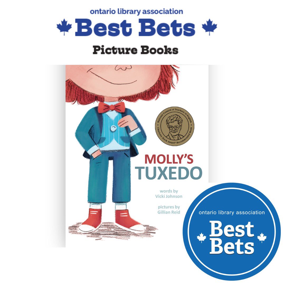 WOW. More #library love! ❤️ Thank you, @ONLibraryAssoc for naming #MollysTuxedo a Top Ten “Best Bets” picture book for 2023! Such an honor. @gillianimation @littlebeebooks @glaad #OLABestBets #OLASC Link to list: accessola.com/wp-content/upl…