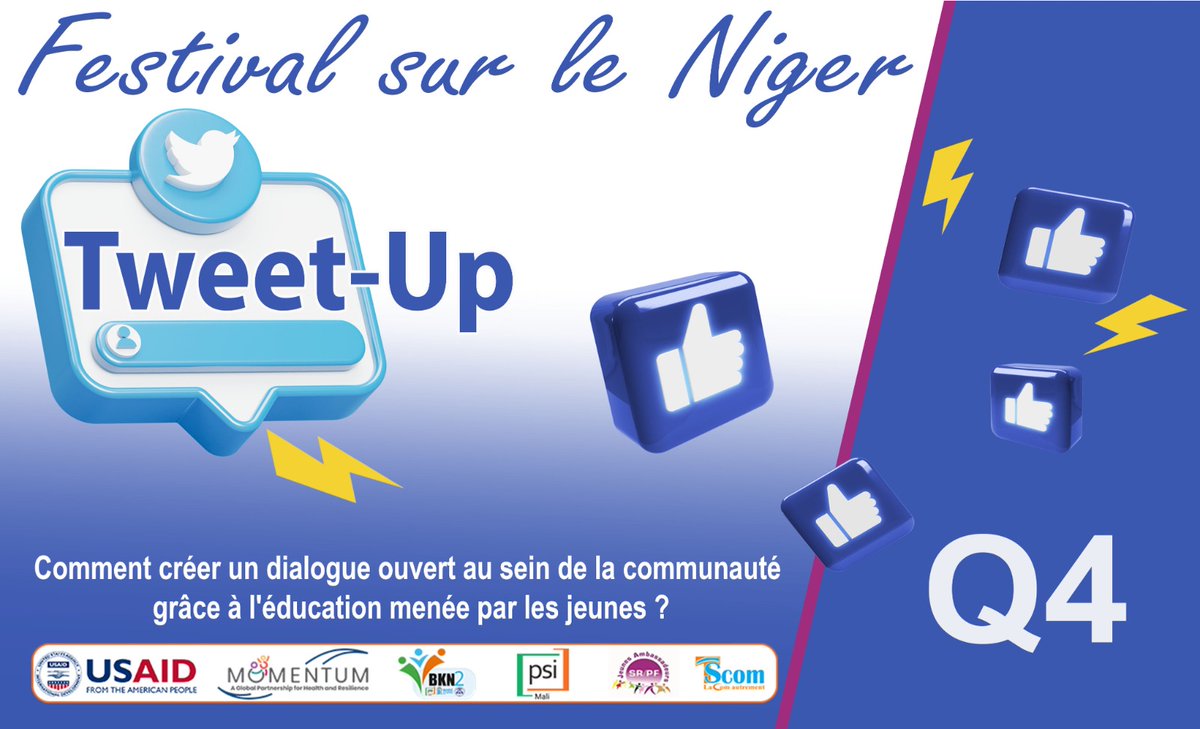 RJASRPFMALI's tweet photo. Q4: Comment créer un dialogue ouvert au sein de la communauté grâce à l'éducation menée par les jeunes ?
#USAID
#MOMENTUM
#PSIMALI
#RJASRPFMALI
#TSCOM https://t.co/i45OLfkYcr