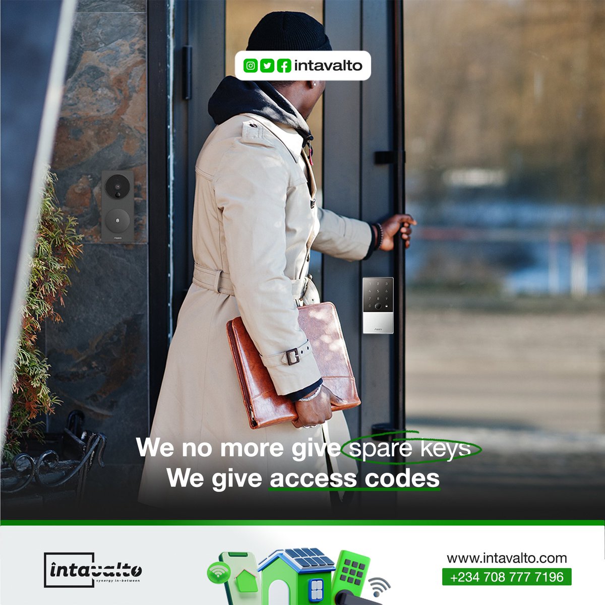intavalto's tweet image. 🔑💡 Unlock a new era of convenience! 🚪🌟 Say goodbye to spare keys and embrace the future with access codes! 🎉🔐 #NoMoreKeys #AccessCodesOnly #KeylessEntry #FuturisticLiving 😎💯