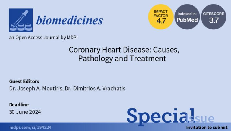 dvrachatis's tweet photo. https://t.co/wtLwFYrgYI

You are invited to our new Special Issue in Biomedicines (MDPI; IF 4.7) Editied by Dr. Moutiris and me. https://t.co/oakg83t8XX