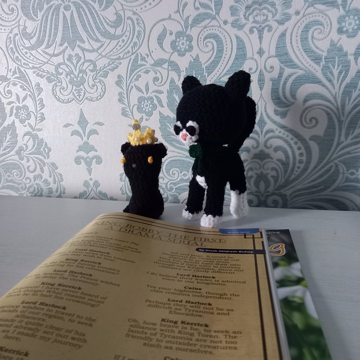 DinahMBishop's tweet photo. Act I Scene II of my drama serial titled ; King Bob the First. Is now published in Heckington Living Magazine! 
This time, we meet another King and his brother! (Yes, I also created them in crochet form. Visit my Instagram to see the patterns I used!)
#dramaserial @KingBobsCourt https://t.co/0VSbYHdWir